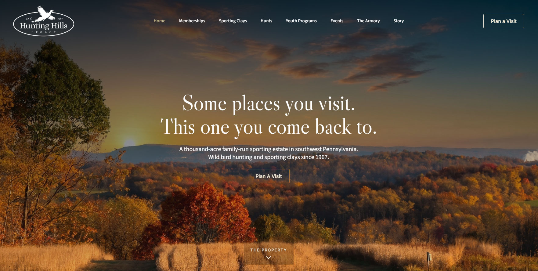 Hunting Hills sporting estate website by GiddyBrands